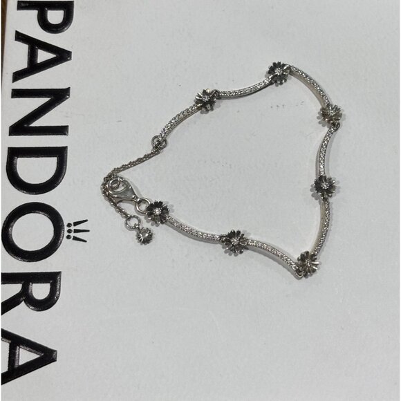 Pandora S925 Sparking Daisy Bracelet 7 Inches - Picture 1 of 6